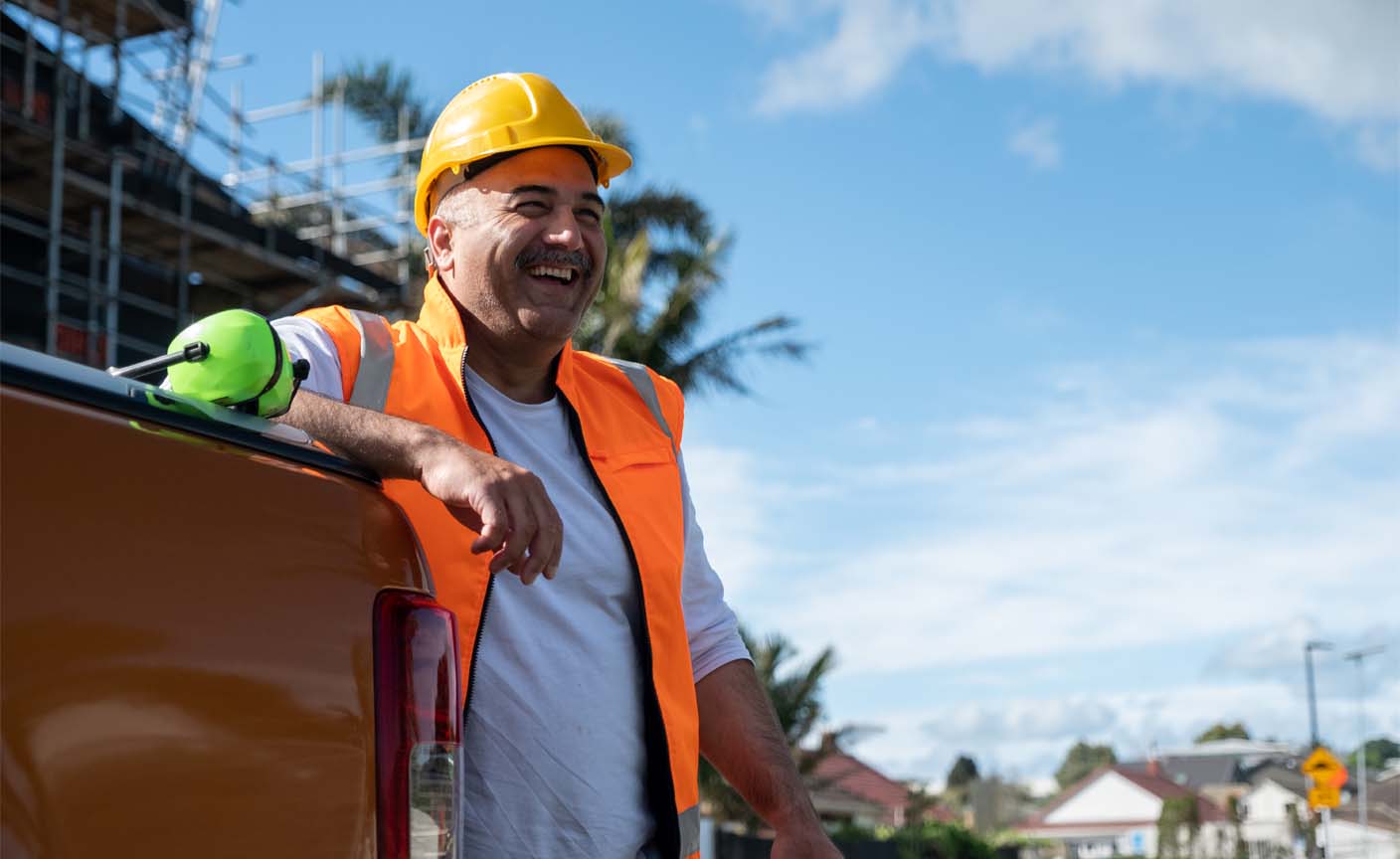 Tradie standing on site