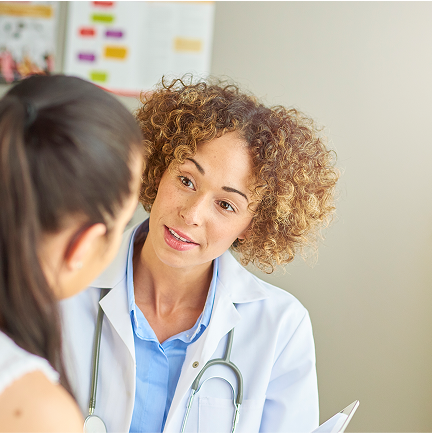 Doctor talks to a patient