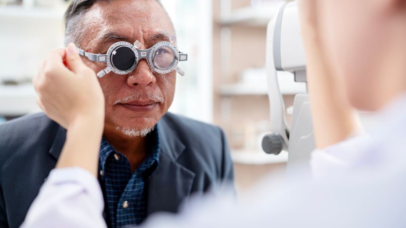 A man getting an eye test.