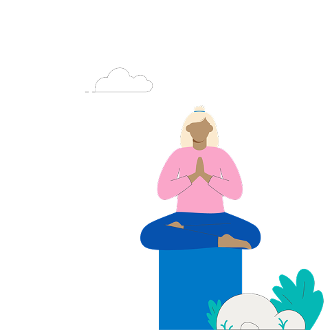 Illustrated girl in yoga pose