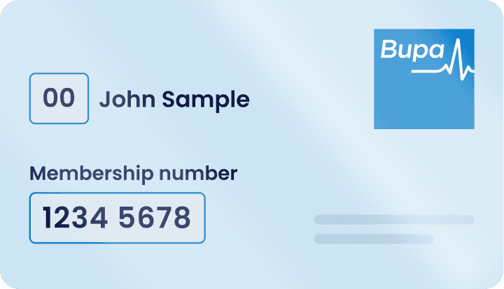 Bupa membership card