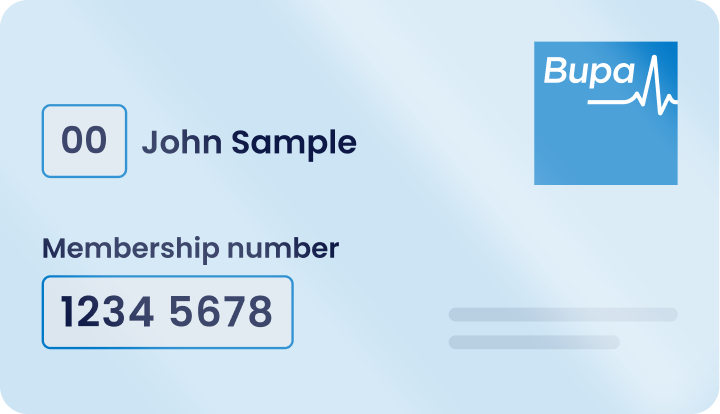 Bupa membership card